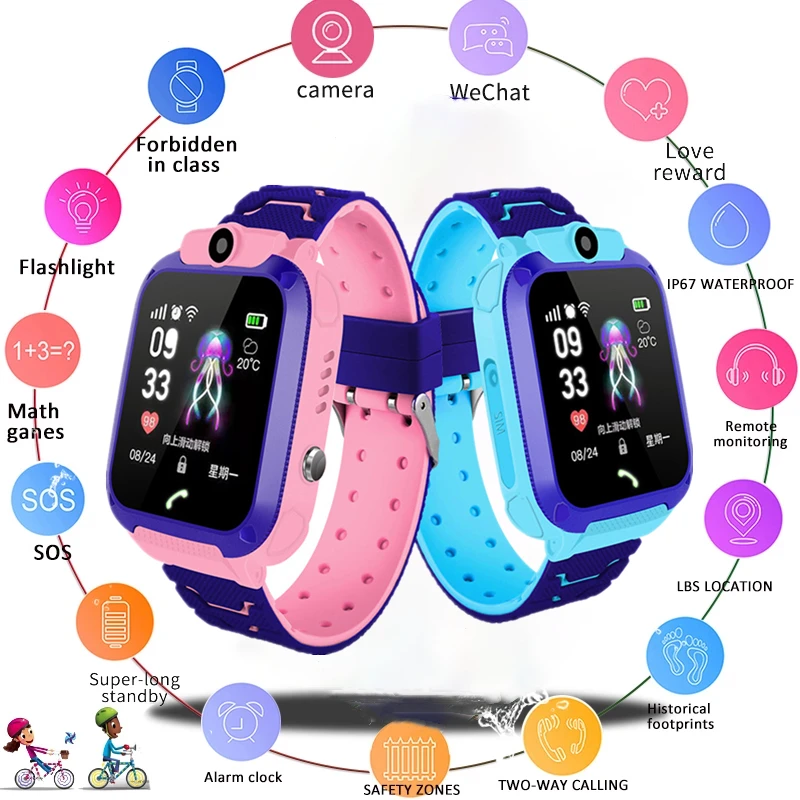 Детские Смарт-часы Q12 водонепроницаемые часы с SIM-картой говорящие SOS телефон