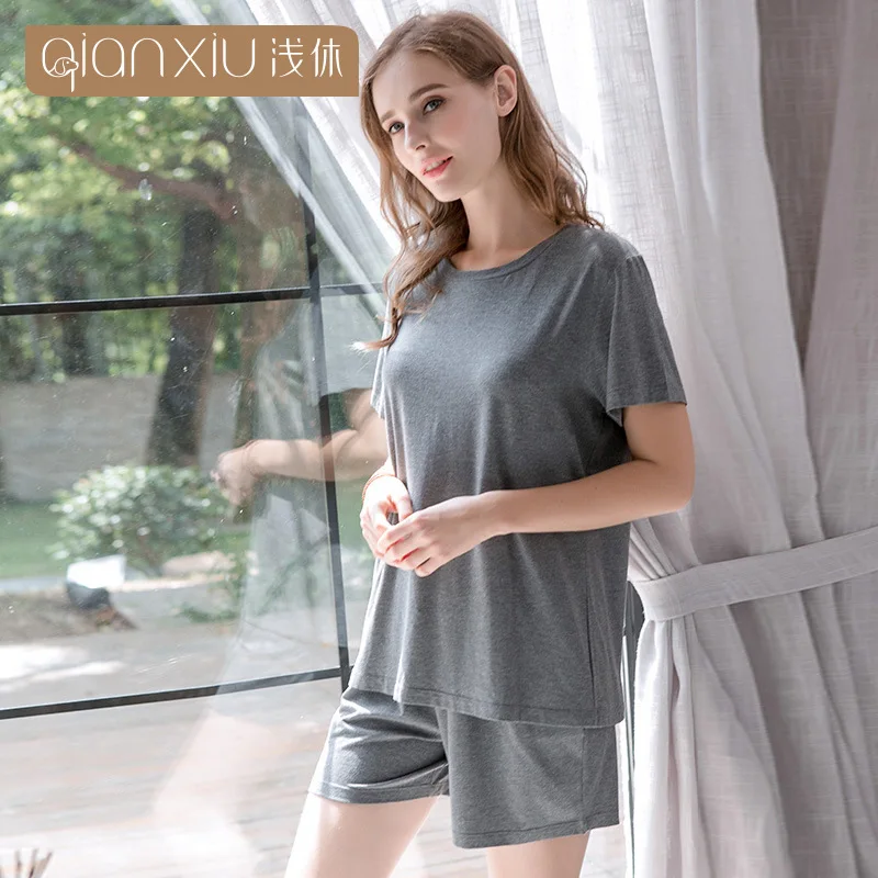 

Cross-Border Modal Comfortable Suit Couple Home Wear Women's Simple Natural Pajamas Source Manufacturer