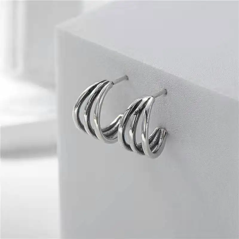 Детские серьги в стиле K-POP гинь-Цзинь модные минималистичные полукруглые