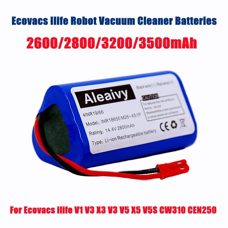 

18650 2600/3200/3500 мАч 11,1 В сменный аккумулятор Для Ecovacs ilife V1 V3 X3 V3 V5 X5 V5S CW310 CEN250 Запчасти для робота-пылесоса