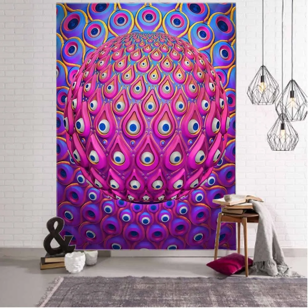 

Psychedelic Fractal Art Tapestry Dream Mandala Wall Hanging Witchcraft Boho Hippie Aesthetics Room Decor Home Wall Decor