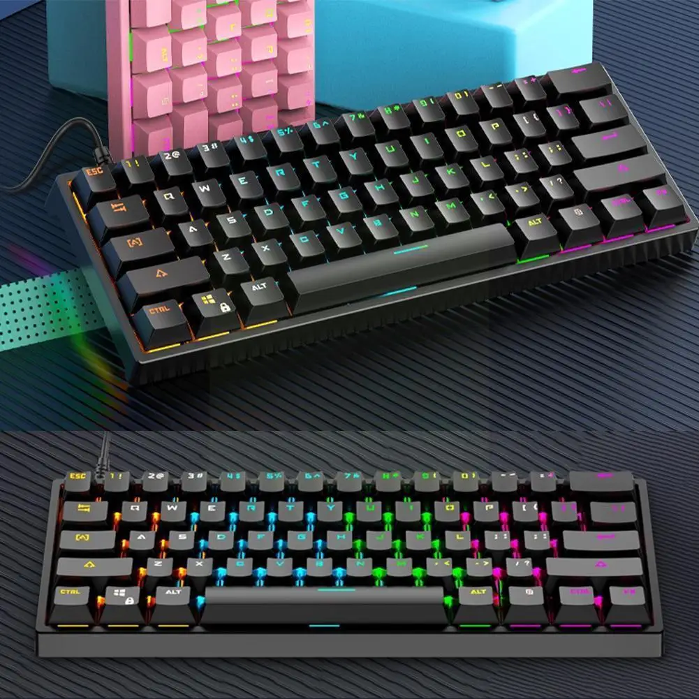

G101 61 Keys Mechanical Keyboard Usb2.0 Led Backlit Axis Keyboard Mechanical Gaming D6s8 gaming keyboard 60% cherry mini pc