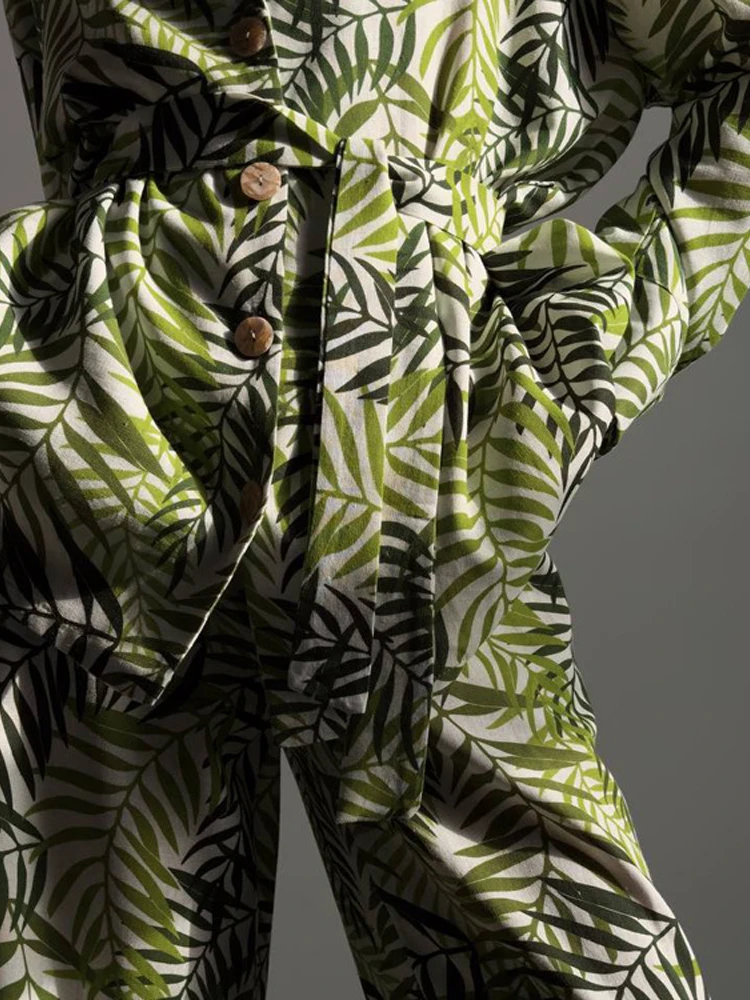 Женская пижама повседневный свободный комплект из двух предметов с принтом