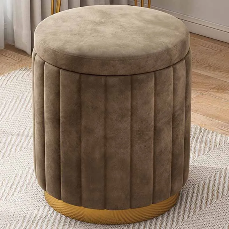 

Nordic Portable Stool Ottomans Makeup Storage Organizer Elegant Modern Stool Round Designer Tabourets De Bar Nordic Furniture