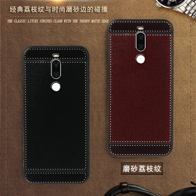 

Meizu X8 Case 6.2 Inch Black brown pink blue Red soft TPU leather pattern Cover for Meizu X8