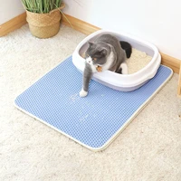 waterproof pet cat litter mat washable foldable double layer kitten food bowl bottom feeding non slip small dog toilet pad
