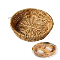 yohobaker 3 sizes handmade wicker bread basket fruitvegetable storage baskets natural wicker bowl bread serving basket