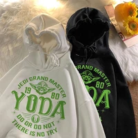 disney ladies hoodie star wars hoodie yoda pattern hoodie cartoon top long sleeve pocket sweatshirt fashion retro hooded women