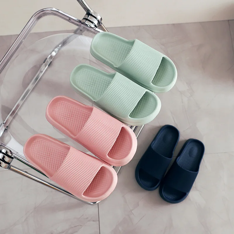 Summer Women Thick Bathroom Home Slippers Men Soft Sole Indoor Slides Female Sandals Non-Slip 2023 New