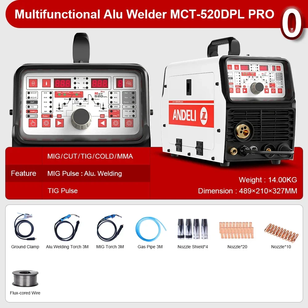 ANDELI MCT-520DPL PRO Многофункциональный сварочный аппарат MIG/TIG/MMA/CUT/COLD Сварочный для