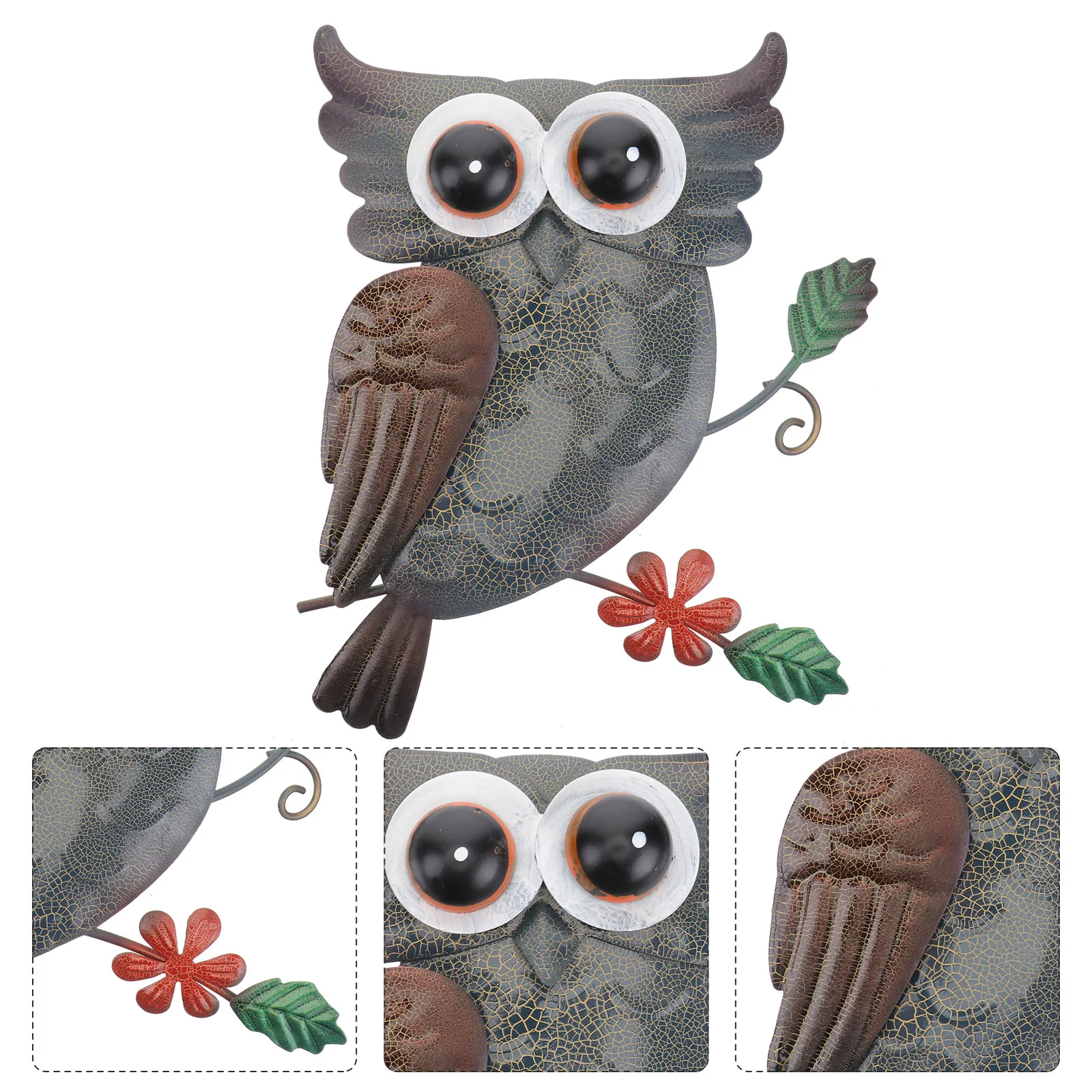 

Owl Wall Hanging Home Decorations Hanger Garden The Fence Iron Vintage Crafts