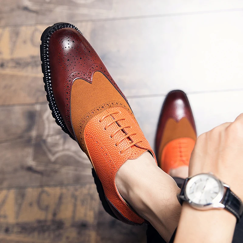 Men Dress Shoes Fashion Oxford Brogues 