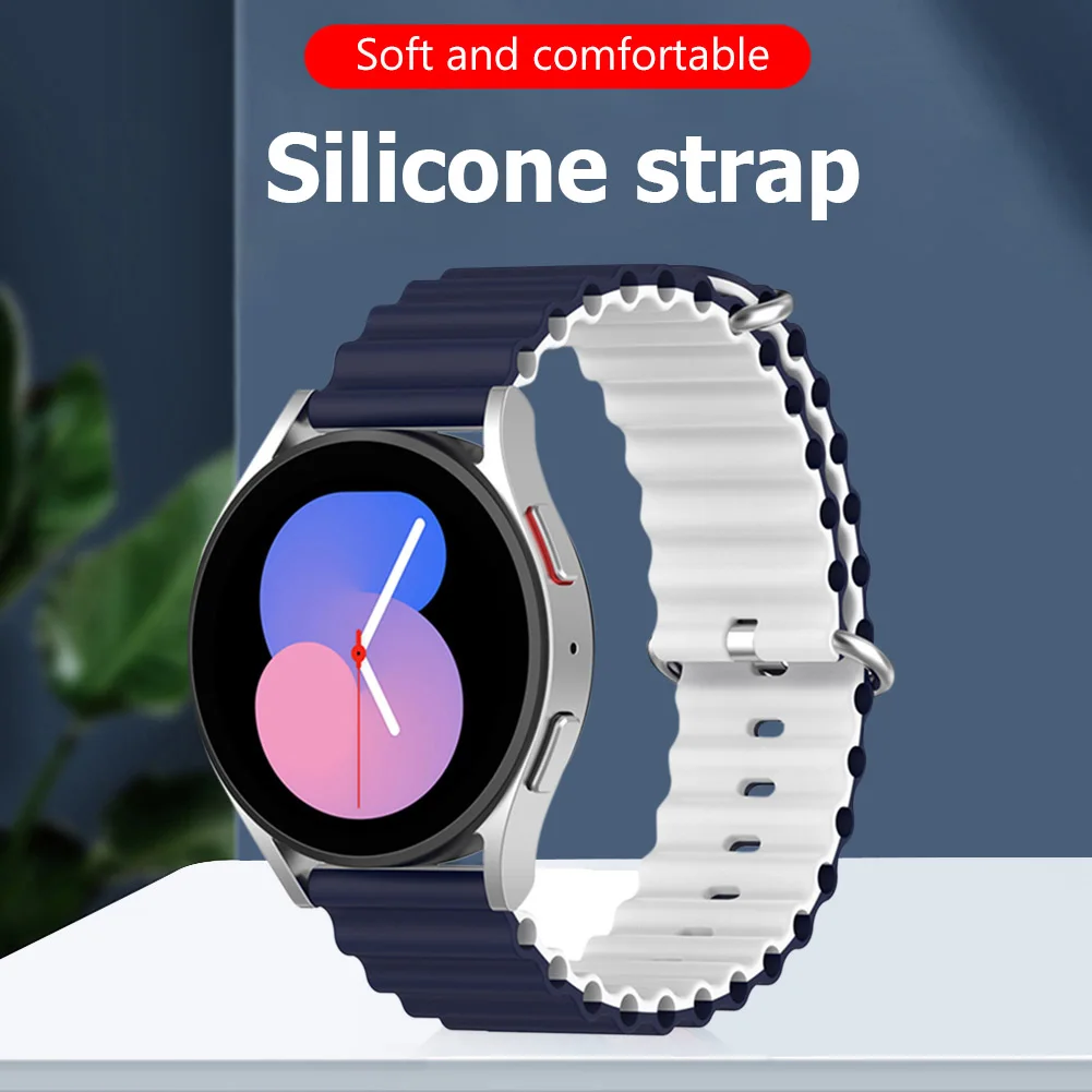 Ремешок силиконовый для смарт-часов двухцветный регулируемый водонепроницаемый