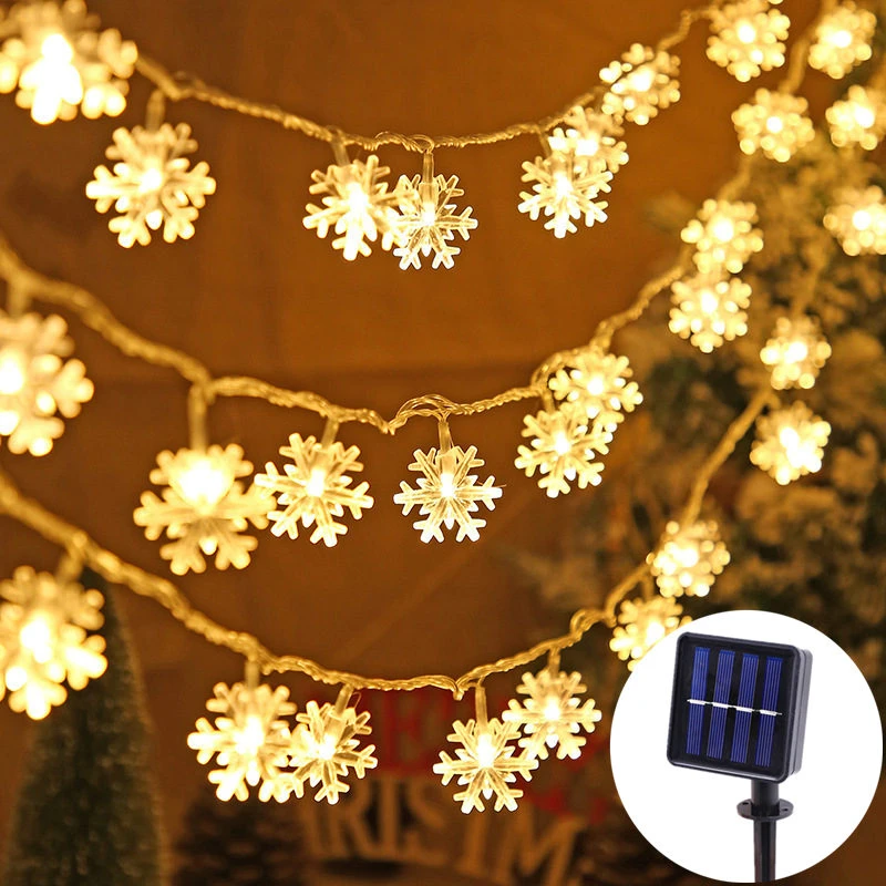 

Solar Outdoor Led Lights Garland 5M 20LED Solar Light Christmas Tree Decorations for Home Navidad 2023 New Year 2024 Home Garden