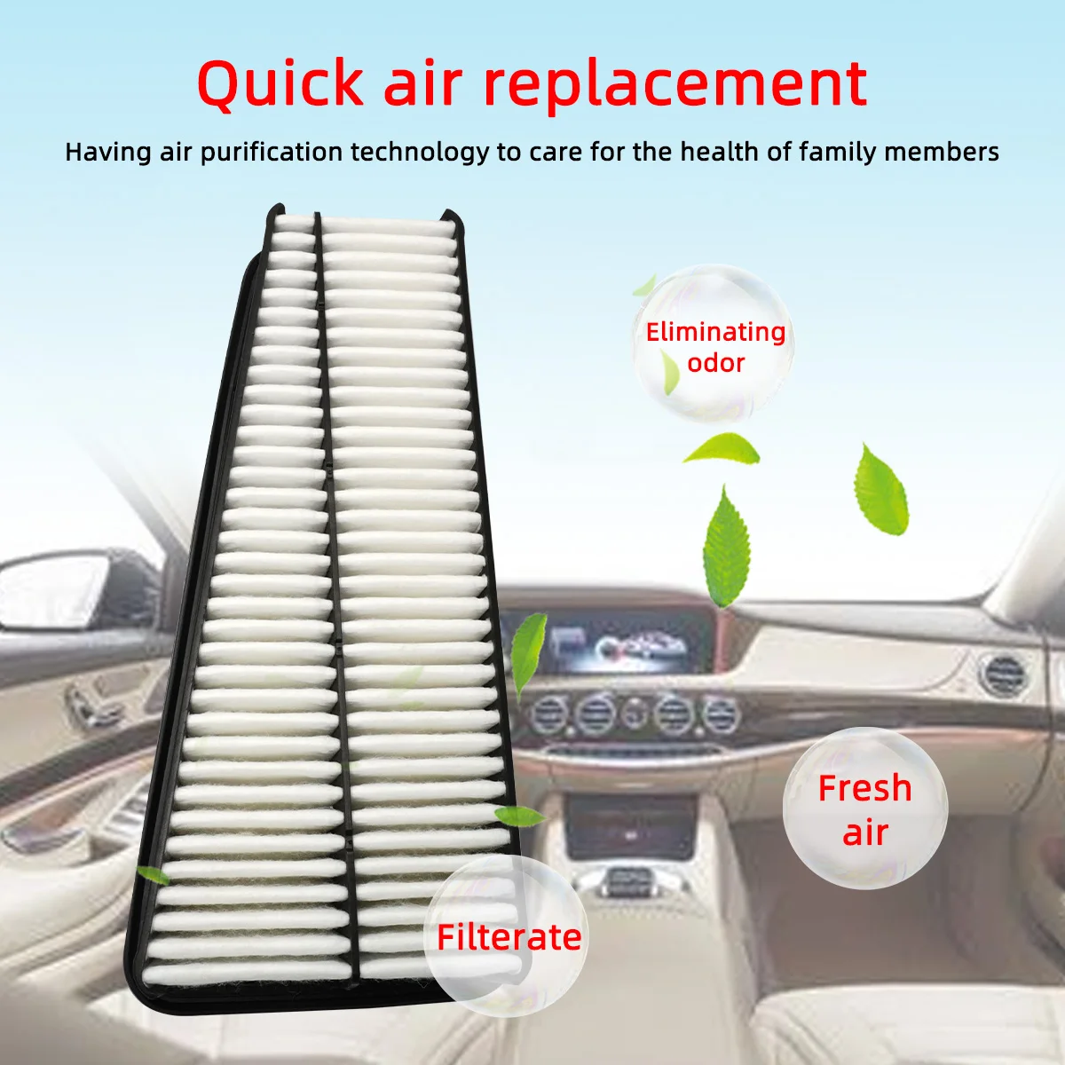 Воздушный фильтр двигателя Calm Carbon Fiilter для салона Toyota Tacoma V6 4.0L 2005-2015 CA9683 17801-0P010