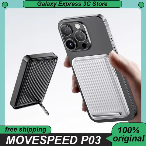 MOVESPEED P03 Qi2 Магнитный внешний аккумулятор 10000 мАч PowerBank большой емкости 15 Вт Беспроводное портативное зарядное устройство Custom Magsafe Powerbank