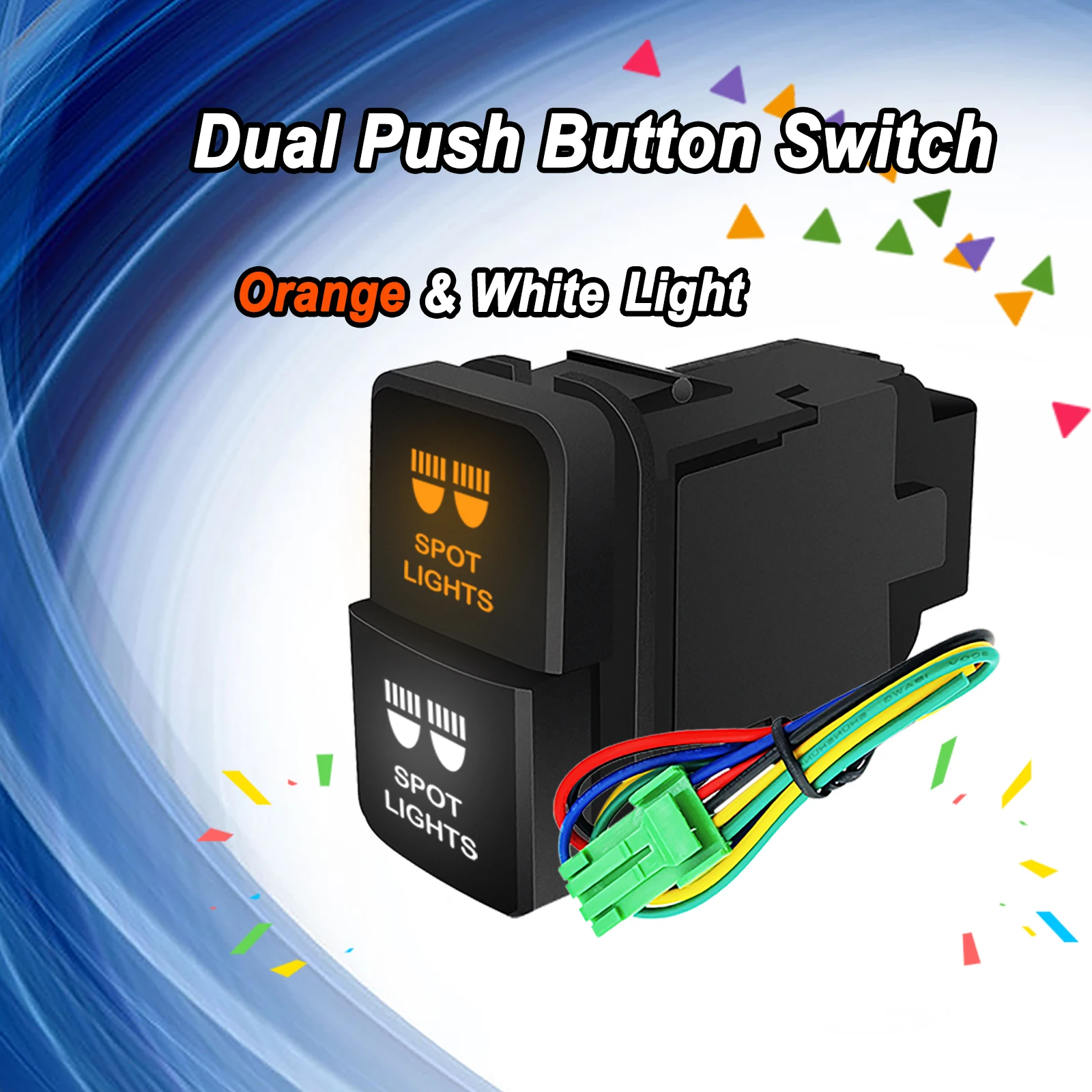 

Оранжевый белый 12 В двойной светодиодный переключатель для Toyota Prado 4Runner Hilux Landcruiser FJ Corolla Tacoma Tundra с проводом