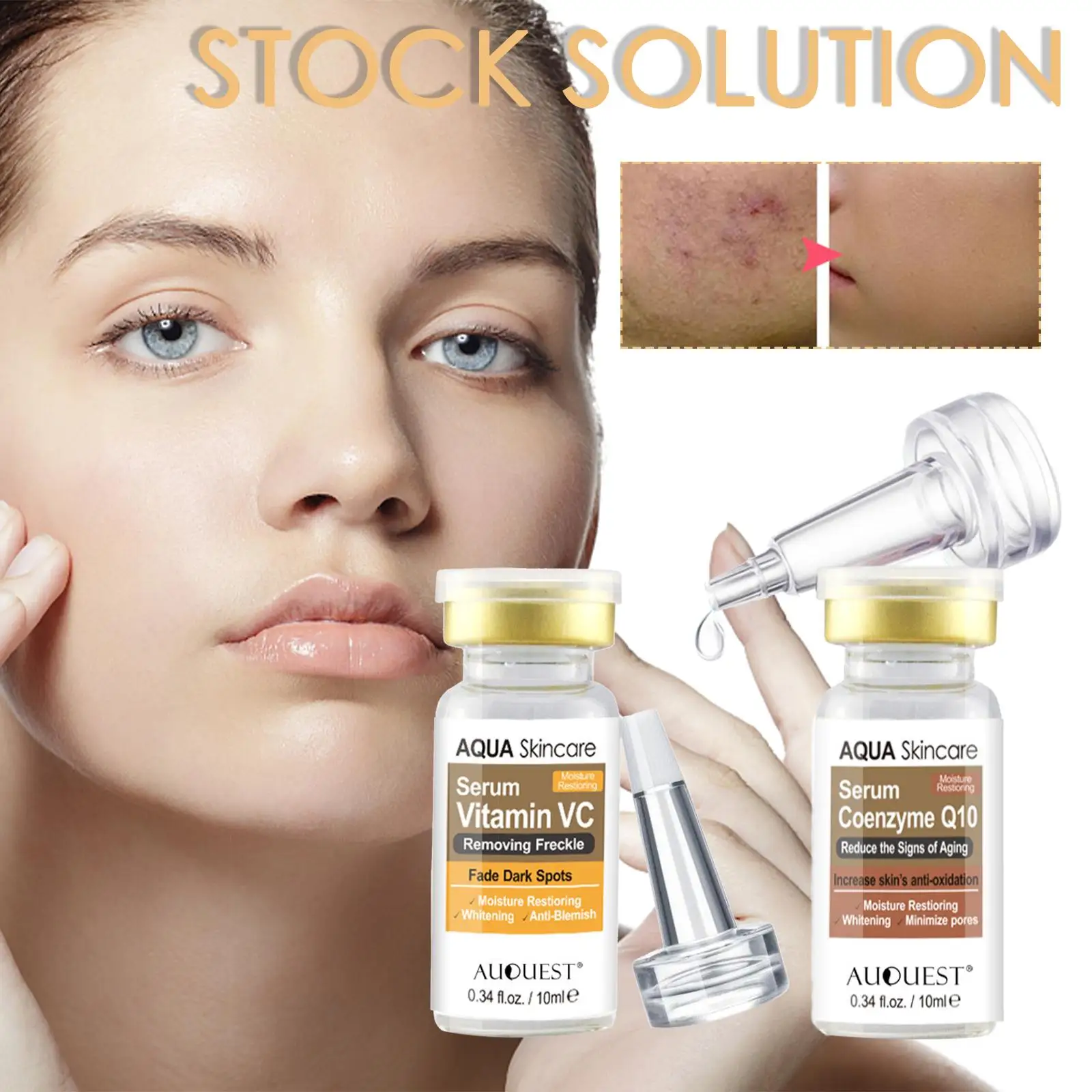 10 мл шесть сыворотка с пептидами жидкий Коэнзим Q10 Гиалуроновый отбеливающий