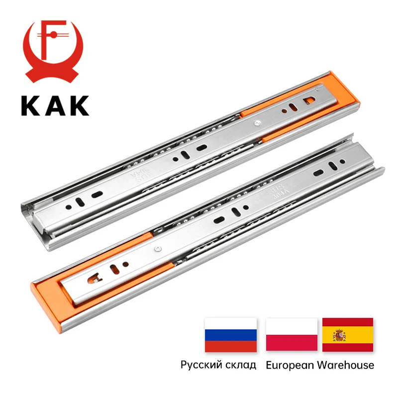 Soft Close Drawer Track Rail Sliding Three-section Cabinet S