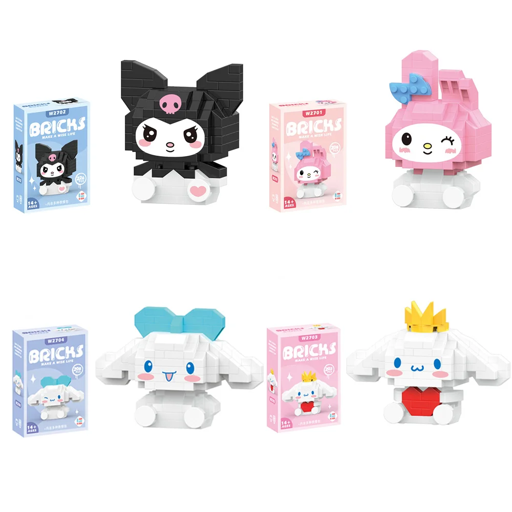 

Sanrio Building Block Anime Hello Kitty Kuromi Mini Assembled Toy Model Cinnamoroll Kids Puzzle Building Block Children Toy Gift