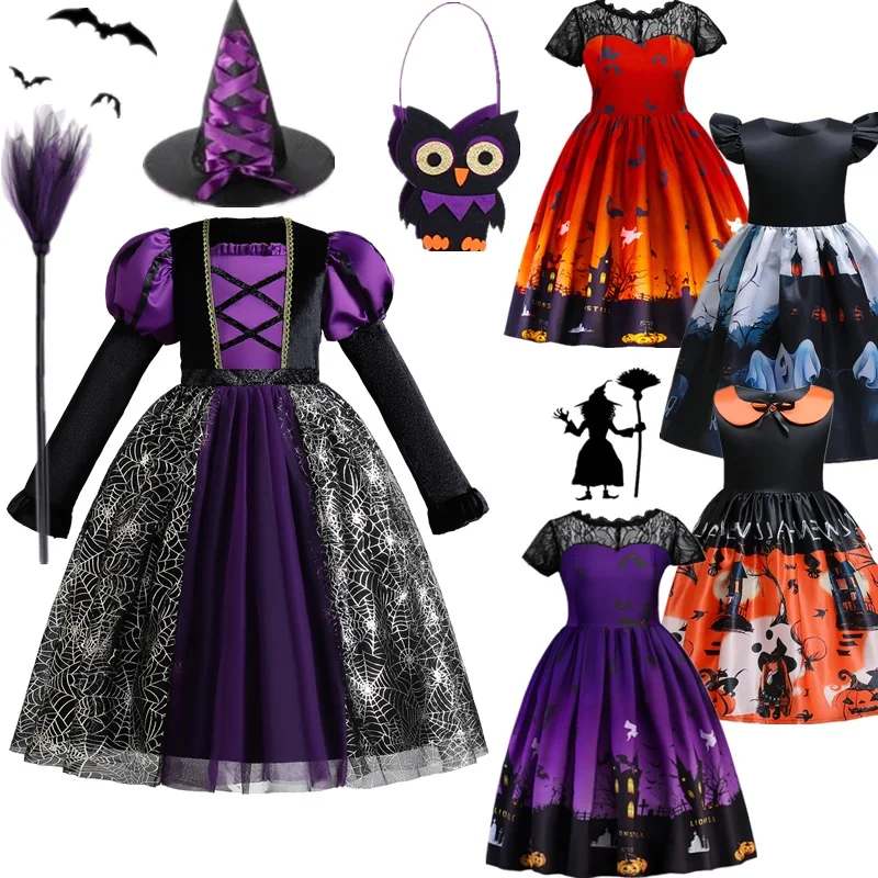 

Необычное волшебное платье для детей, летучая мышь, призрак, готическое черное платье для девочки, карнавал, женское платье принцессы на Хэллоуин