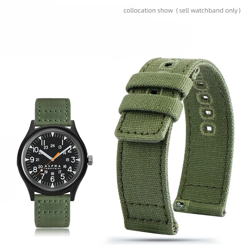 

WatchBand for Hamilton Khaki Field H70605731 H70605993 Seiko Sports Watch Strap 18mm 20mm 22mm Army green Nylon Canvas Bracelet