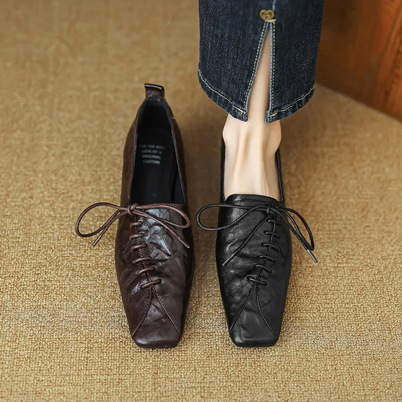 Phoentin Оксфорды с асимметричным дизайном 2025 г. женские туфли-лодочки на шнуровке в