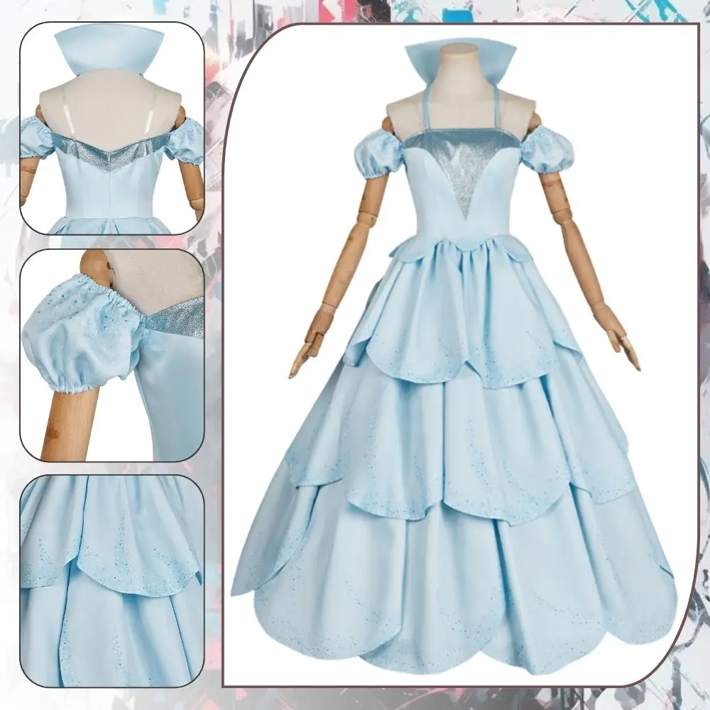 Glinda Wicked Косплей Женское Платье Фантазия Костюм Маскировка для Женщин Фея Платья