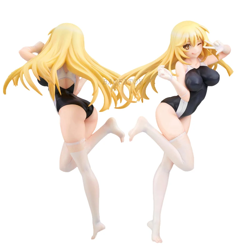 

24cm Misaki Shokuhou Anime Figure Toaru Kagaku no Railgun T Mikoto Misaka Action Figure School Swimsuit Collection Model Toys