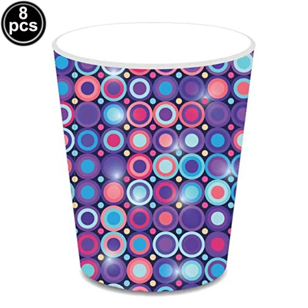 

Disco Party Paper Cups Plates Disco Tablecloth Disposable Tableware for 80s 90s Themed Rock and Roll Retro Party Decor Supplies