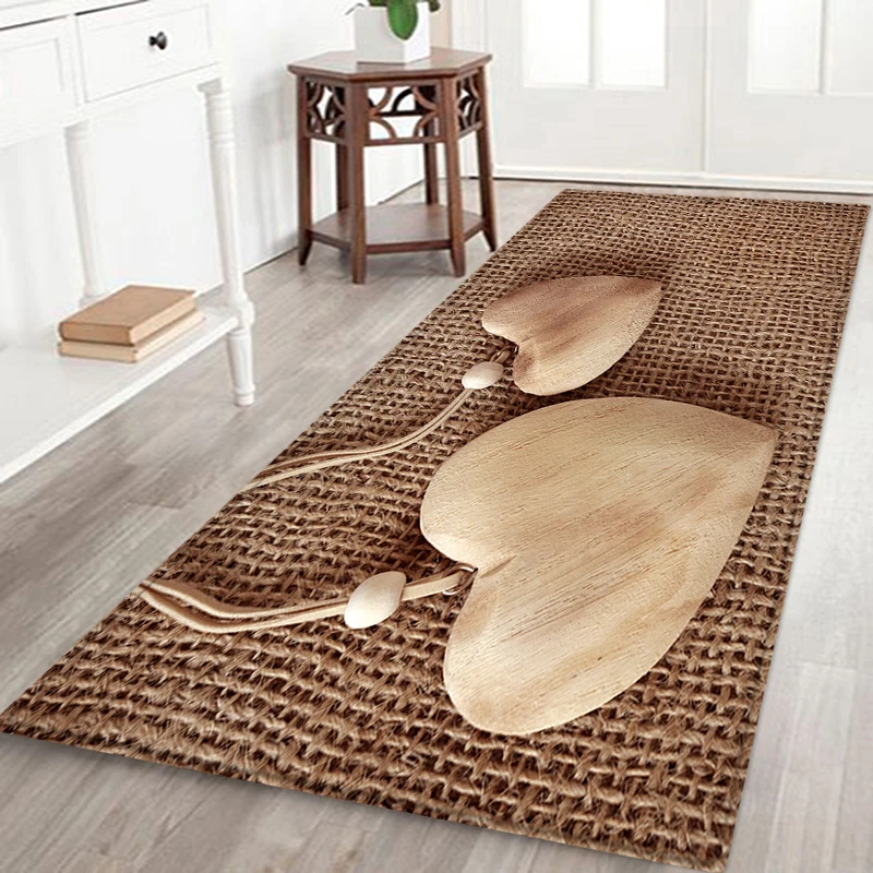 Фланелевая с принтом кухонный коврик Противоскользящий для входной двери под