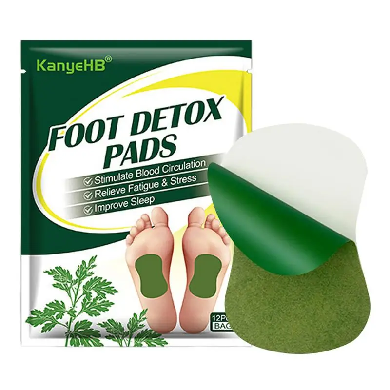 

12Pcs Wormwood Foot Patch Natural Wormwood Foot Patch Organic Foot Patches Detoxs Body Cleansing Pads For Impurity Removal Pain