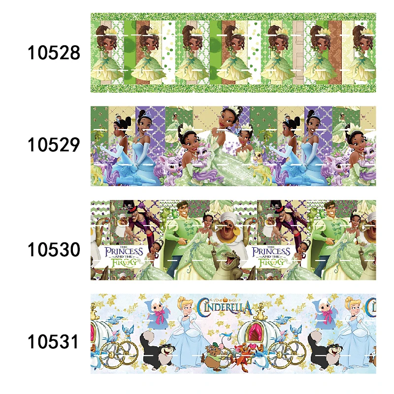

Printed Disney The Princess and the Frog Grosgrain Ribbon Tiana 50yards for DIY Bows Craft Decoration Handmade Materials