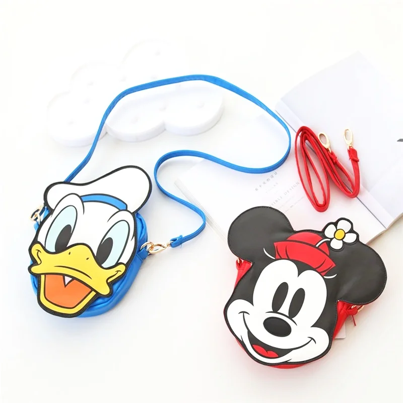 

Disney Mickey Mouse Kids Fanny Pack Cartoon Donald Duck Pu Bag Girl Boy Messenger Bag Single Shoulder Bag Minnie Waist Bag