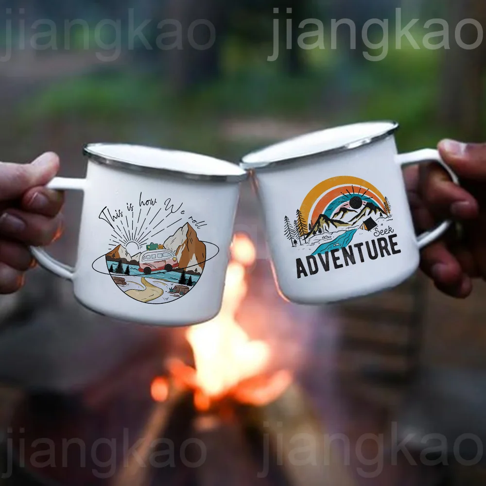 Эмалированная кружка для кемпинга