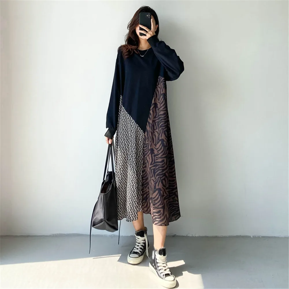

Women's Dress Spring 2022 New Japanese And Korean Dot Patchwork Loose Irregular Pullover Casual Fashion Sweet Elegant Dresses