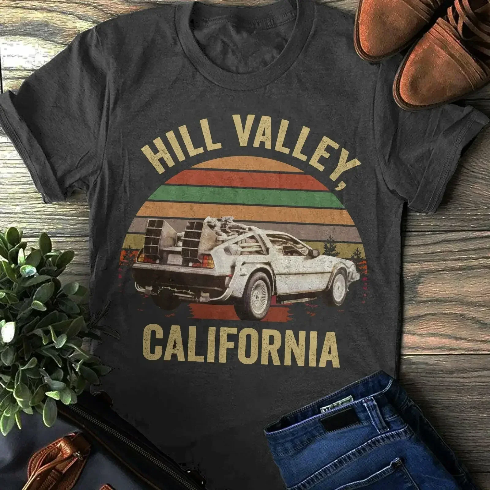 Футболка Hill Valley рубашка Назад в будущее Marty Mcfly классические мужские хлопковые