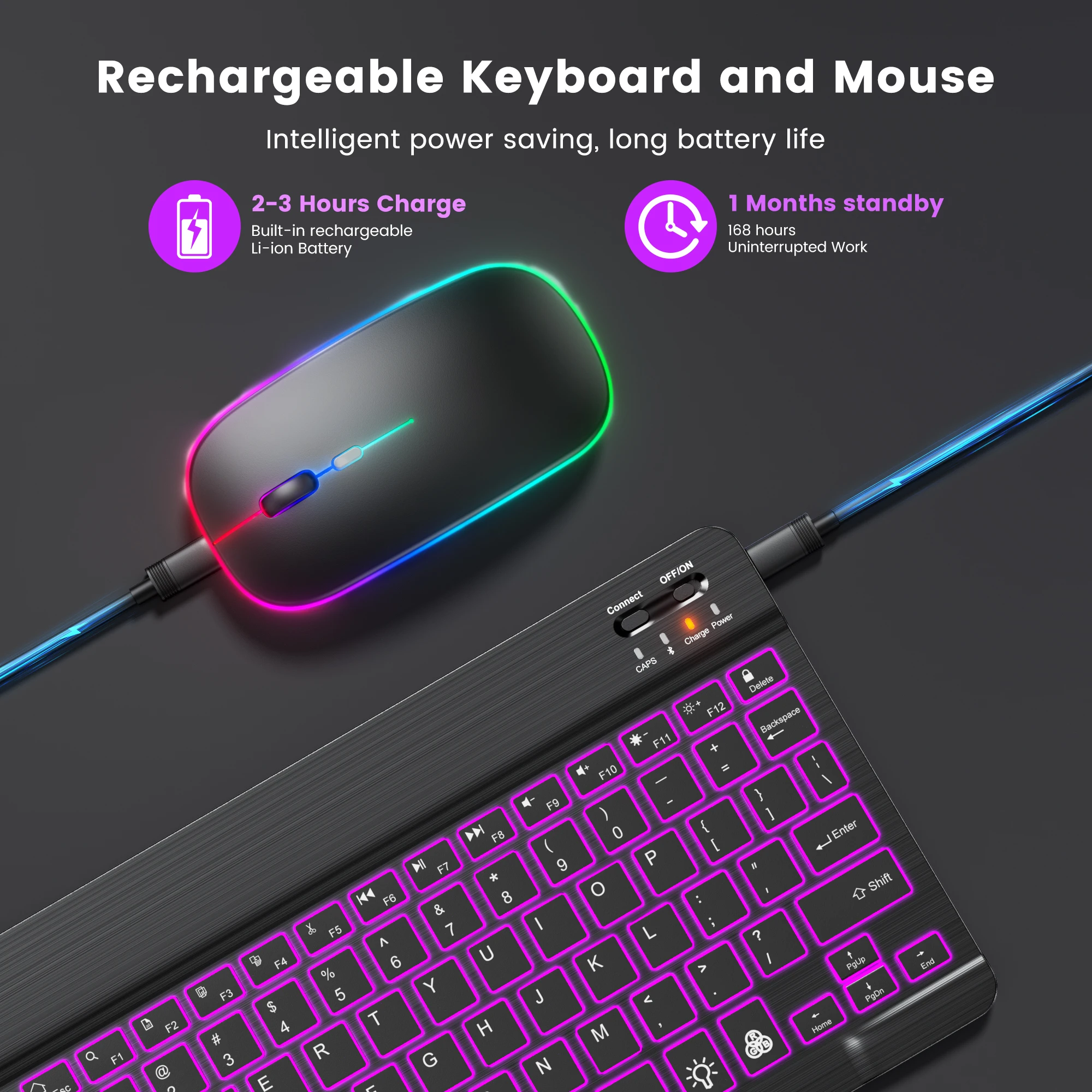 Mini Wireless Keyboard And Mouse Bluetooth Led Spanish Russian Rechargeable Backlit Keyboards For Ipad Tablet Phone |