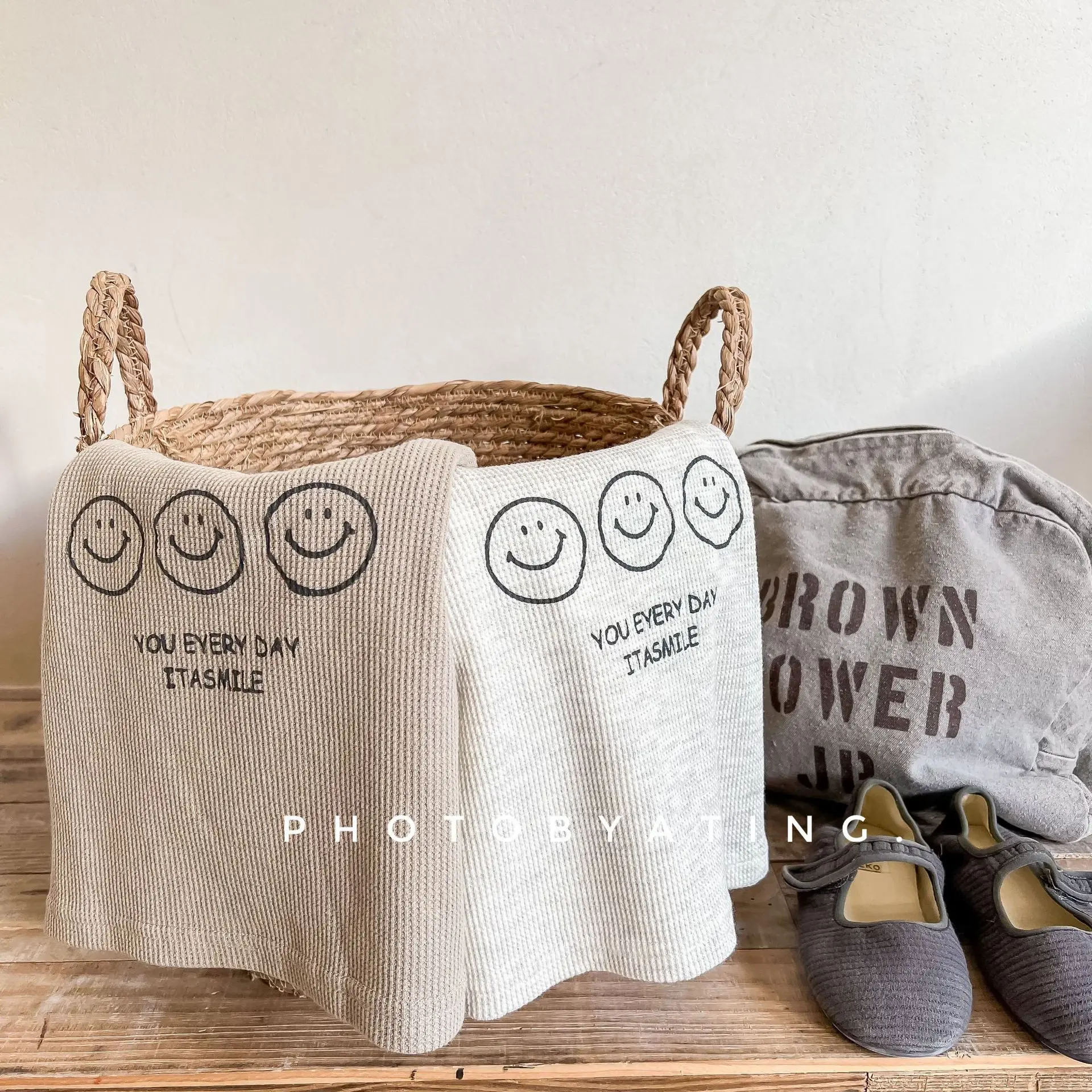 Children Long Sleeve T Shirt New Cartoon Smiley Letter Printed Girls Loose Pullover Kids Boys Cotton Casual Bottoming Tops