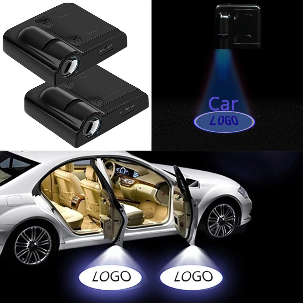 

2pc Car Door Logo Light Welcome Lamp Laser Light Universal Wireless Projector Light Atmosphere Car Light DC 5V Decorative Lights