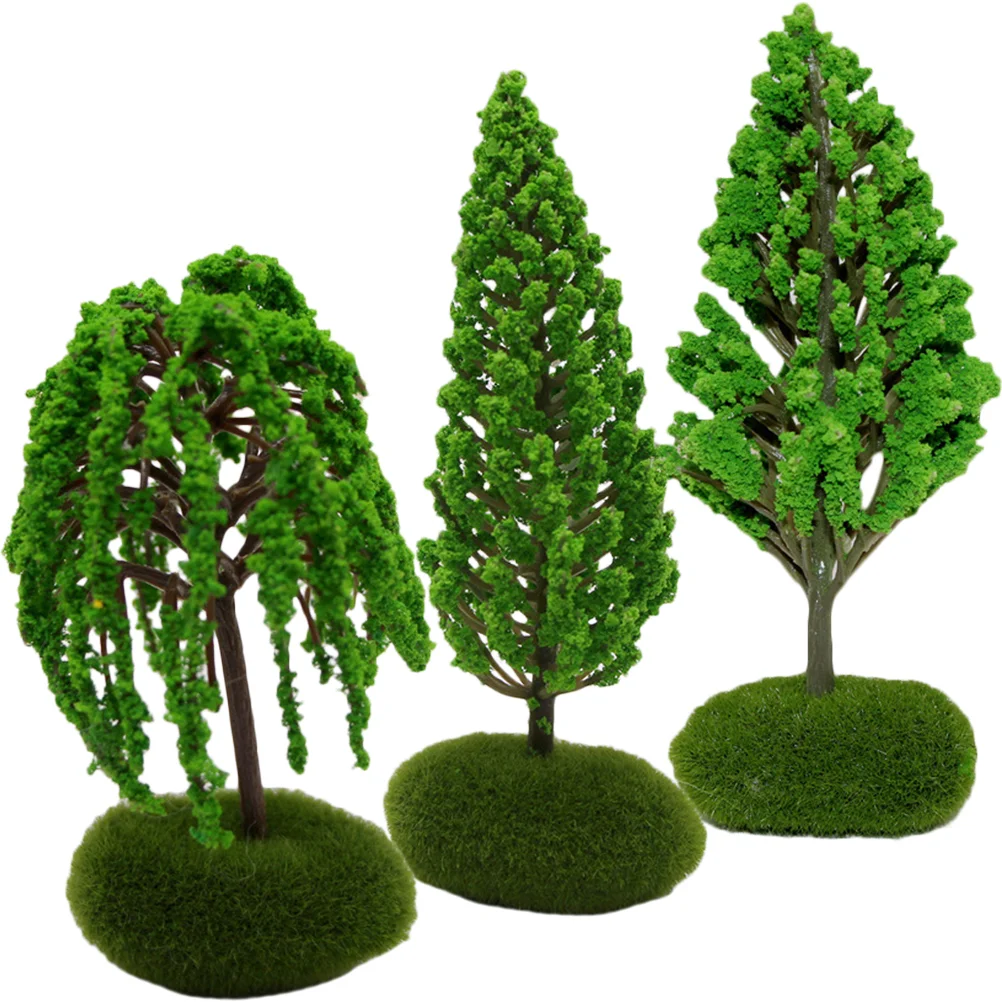 

3 Pcs Model Tree Green Decor Tree Adornment Work Desk Decor Tree Model Landscape Tree Mini Landscape Decor Miniature Tree