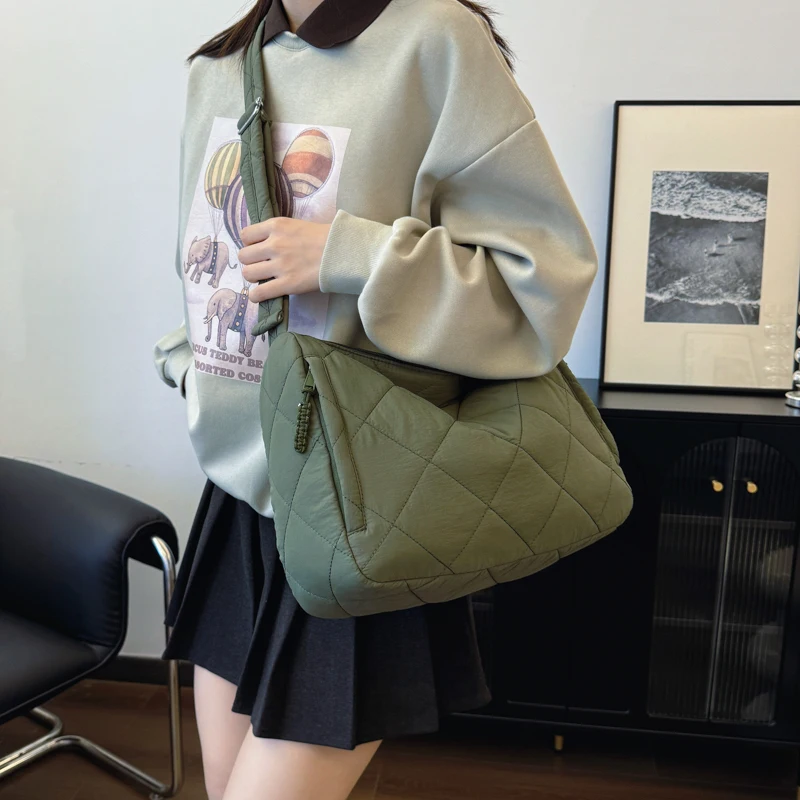 Классическая однотонная Универсальная Женская вместительная сумка через плечо