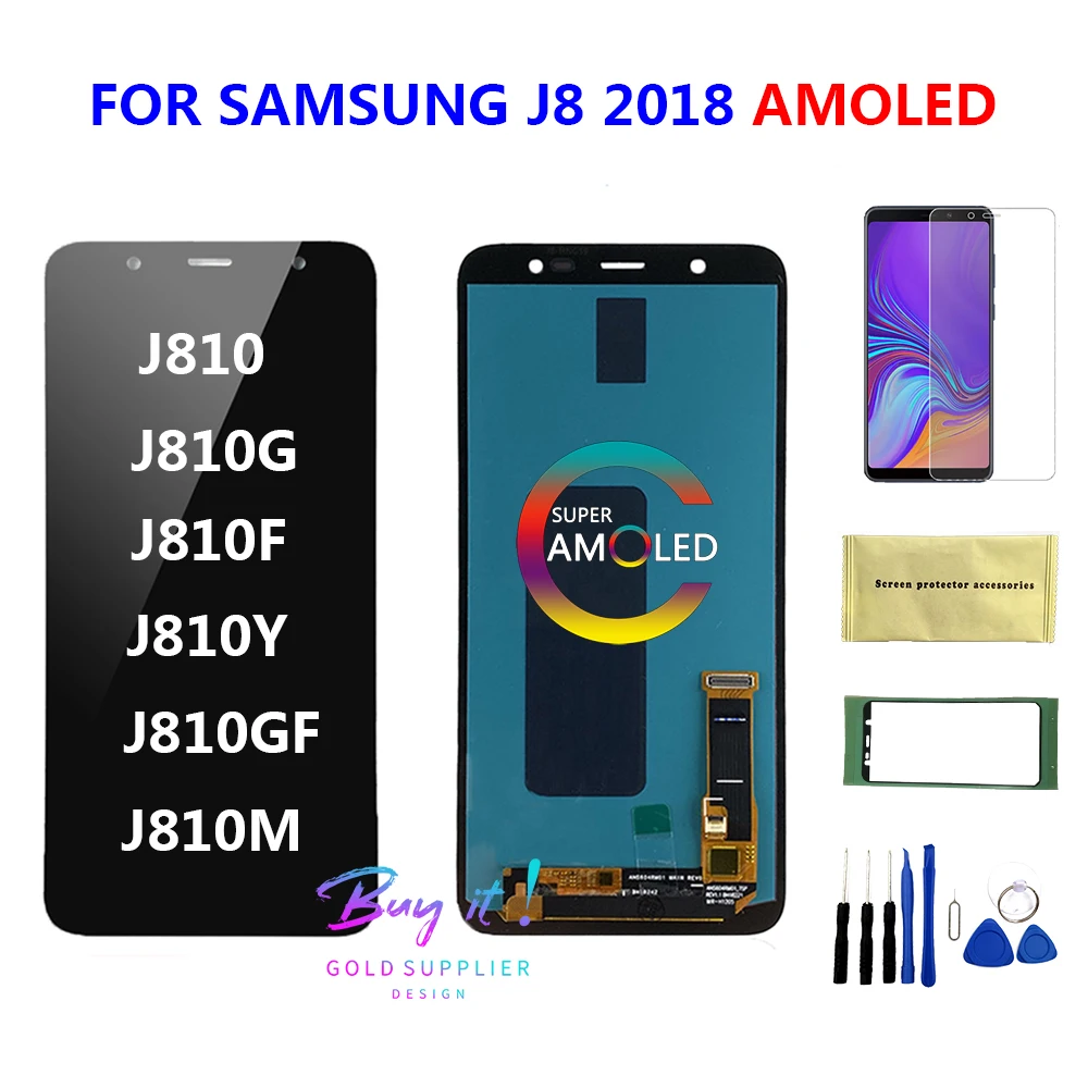 3/5/10 шт./партия, ЖК-дисплей для Samsung Galaxy J8