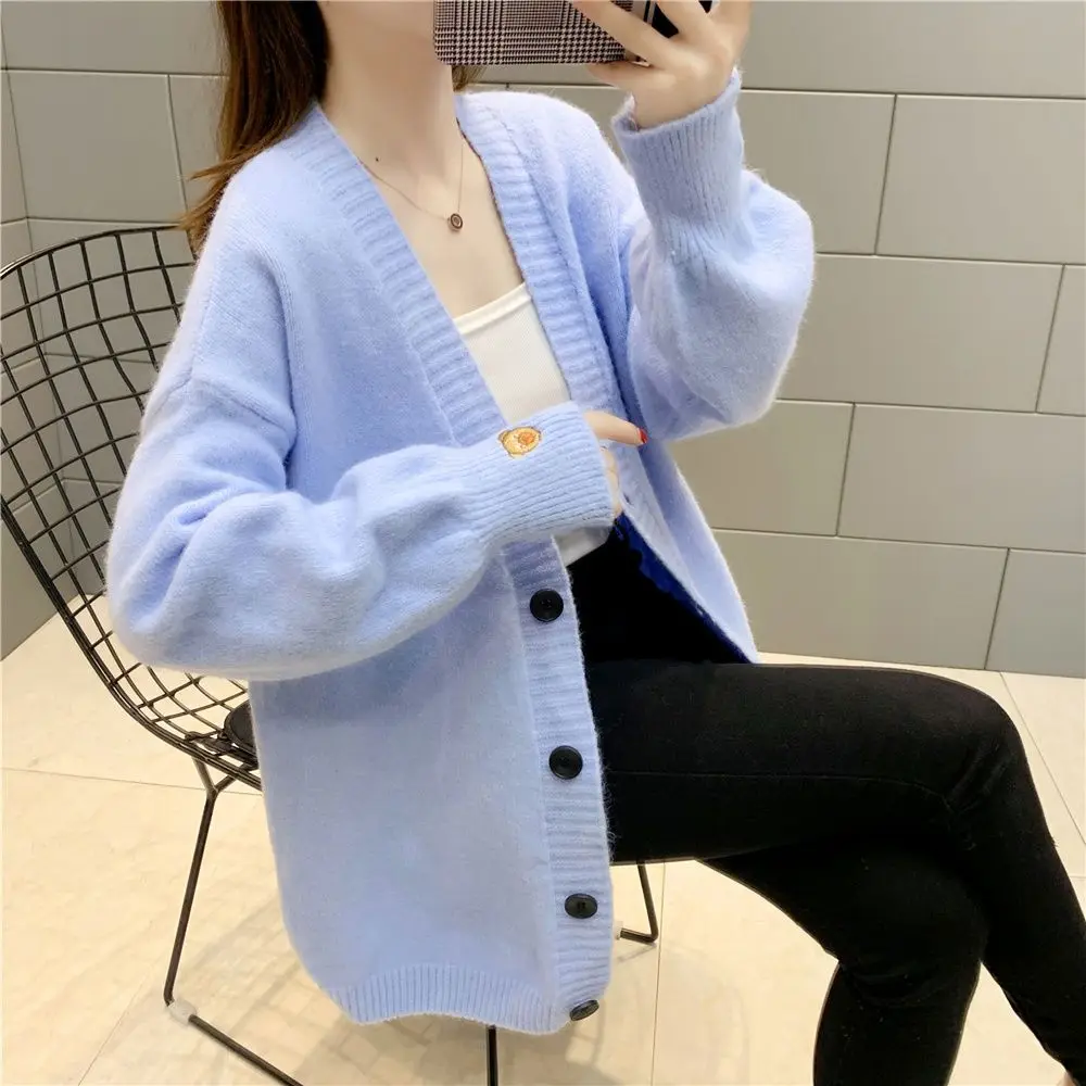 Вязаный кардиган куртка Новинка весна-осень 2023 Корейская версия свободный