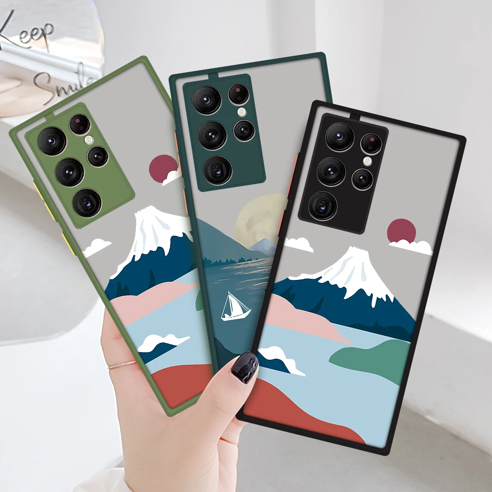 

For Samsung Galaxy S22 Ultra S22 Plus Ink Painting Phone Case For Samsung Galaxy S21 S20 Ultra S21 S20 FE Mountain Painted Cover