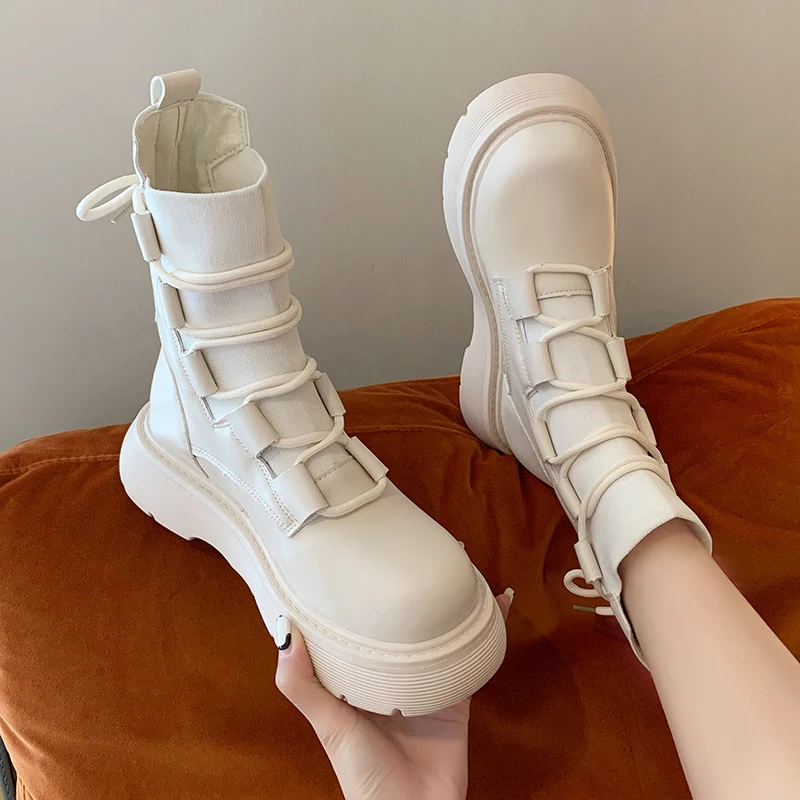 

2021 Women Autumn Fashion Punk Gothic Sock Boots Ladies Original Design Platform Ankle Boots Female New Breathable Casual Shoes