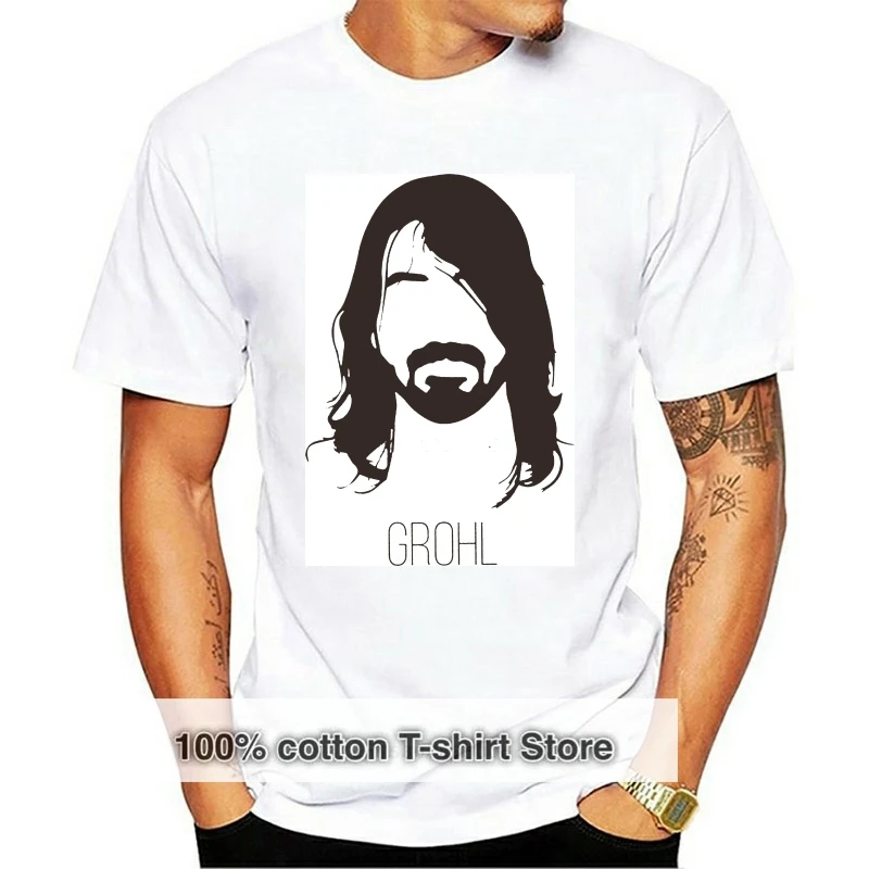 

Dave Grohl Music Icon Silhouette Men T Shirt Short Sleeves Cotton Fashion T Shirt