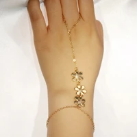 simple new flower pendant chain bracelet trendy exquisite finger bracelets hand accessories for women