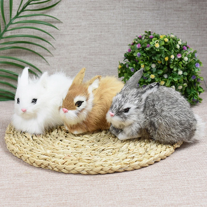 

Simulation Rabbit Toy Furs Squatting Model Home Decoration Figures Toys Gift Toys Gift for Kid