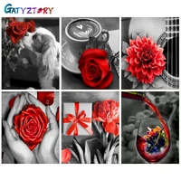 gatyztory paint by number black and white rose for adults drawing on canvas handpainted art gift diy pictures by number kits hom